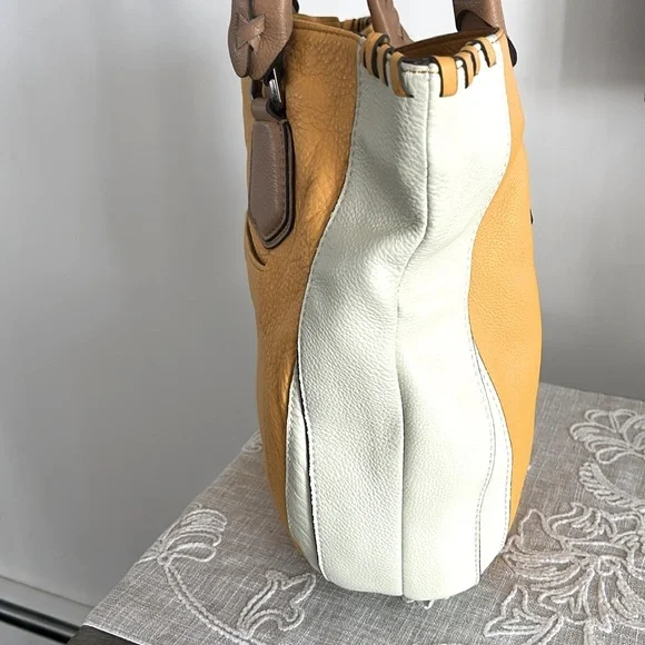 Oryany Lyssie Soft Pebbled Leather Color-Block Tote Shoulder Bag - Picture 3 of 15